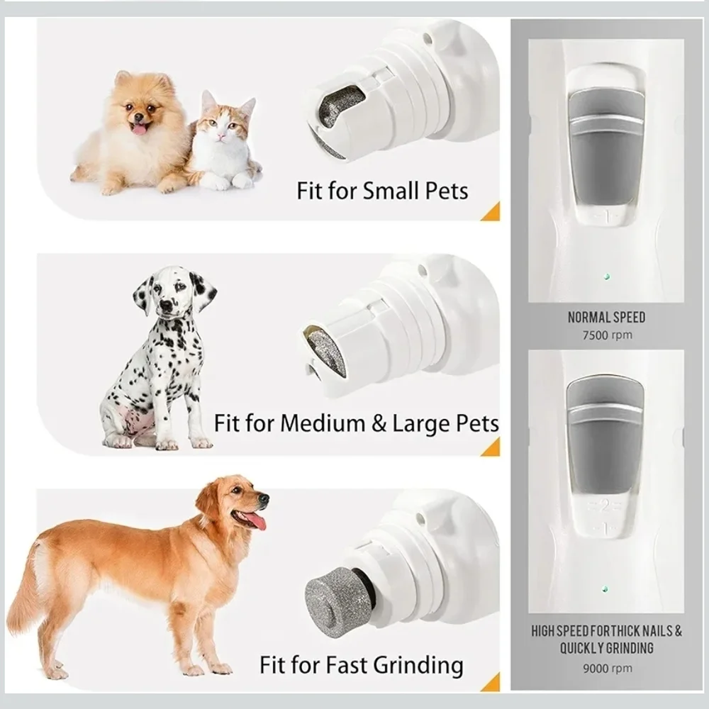 White Electric Pet Nail Grinder